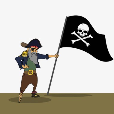 Korsan holding bayrağı kafatası ile