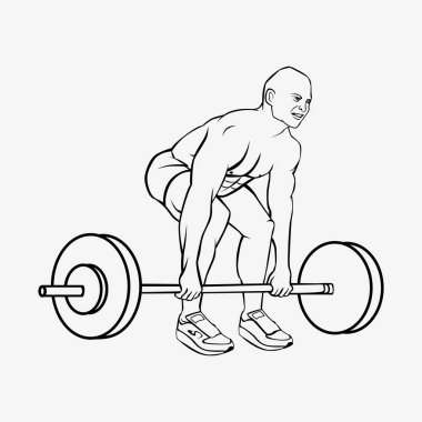 Vücut geliştirmeci adam kaldırma ağır halter