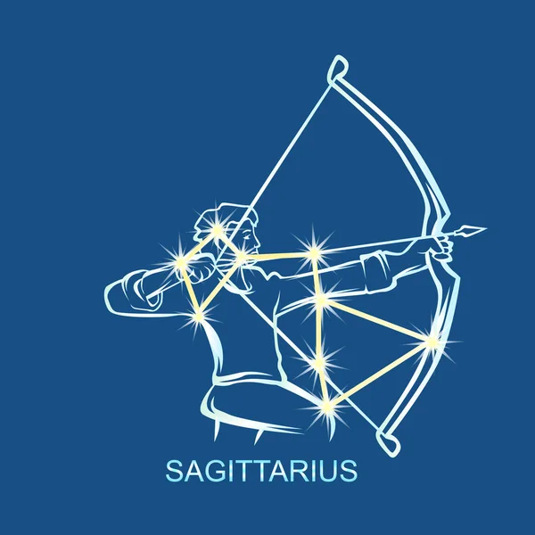 Constelación zodiacal Sagitario Vector de stock