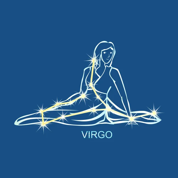 Constelación zodiacal Virgo Vector de stock