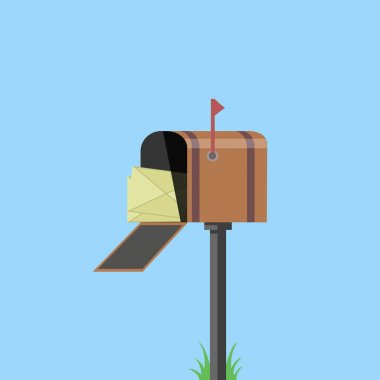 Posta kutusu ile kırmızı bayrak