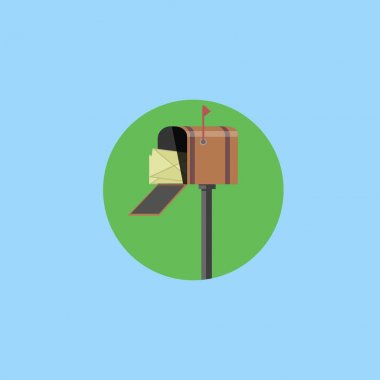 Posta kutusu ile kırmızı bayrak