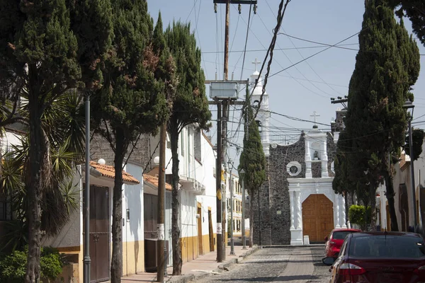 Stenade Gator Mexico City Magisk Rustik Stad Antagandet Med Typiska — Stockfoto