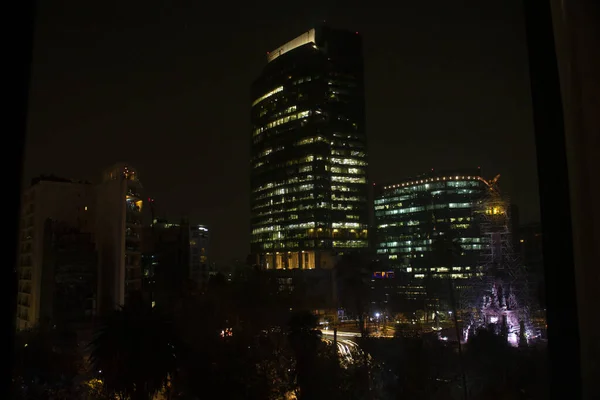 Vigore Notturno Nella Vita Della Città Del Messico Mentre Fiumi — Foto Stock