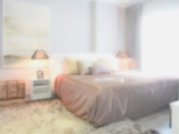 Defocus sfondo camera da letto in stile vivace decorazione — Foto Stock