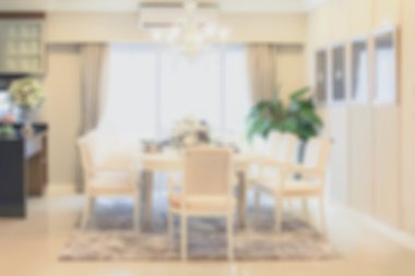 modern lüks yemek odası iç görüntü bulanıklığı.