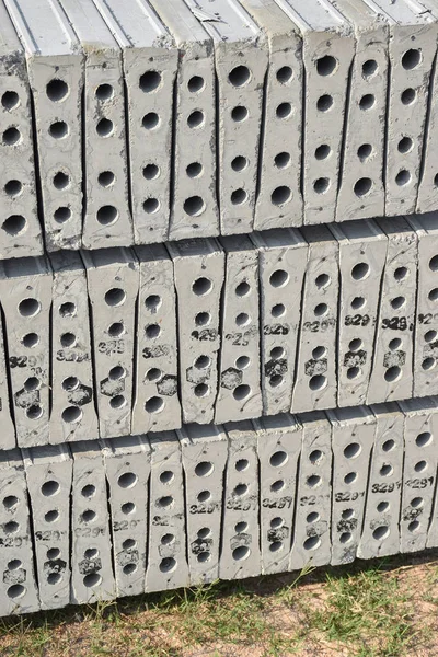 Stock of plank concrete precast at construction site — Stock Photo, Image