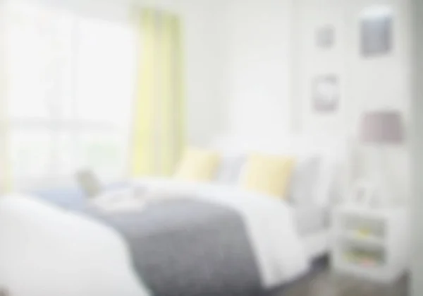 Verschwommener Hintergrund Schlafzimmer im modernen Interieur-Stil — Stockfoto