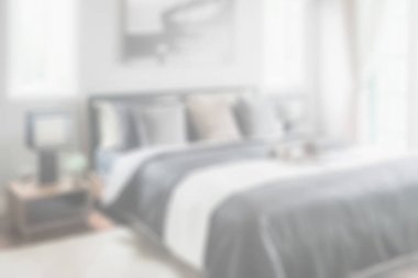 siyah-beyaz renk tonlu olarak modern yatak odası ile bulanık yatak odası