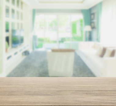 ahşap masa üstü ile bulanıklık modern klasik tarzı oturma odası