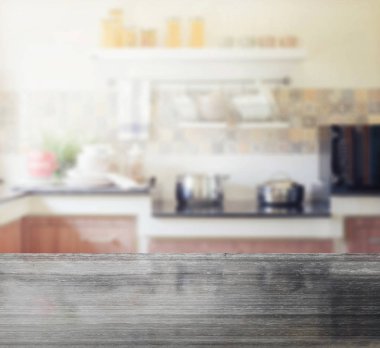 siyah granit masa üstü ve bulanıklık modern mutfak iç