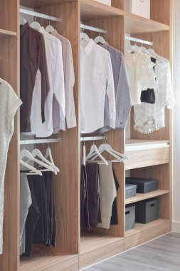 Klasik renk ahşap dolap içinde Giydir