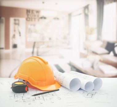 kask ve modern yaşam köşesi yemek odası yanındaki üzerinde araçları ile mimari planı