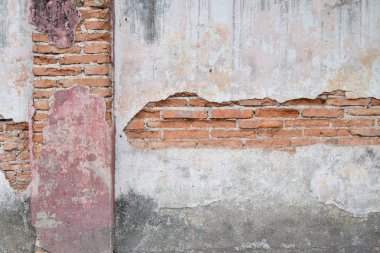 Tuğla duvar arka plan ile eski duvar duvar çatlamak