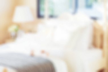 Soyut bulanık rahat yatak odası ile yatak bebek