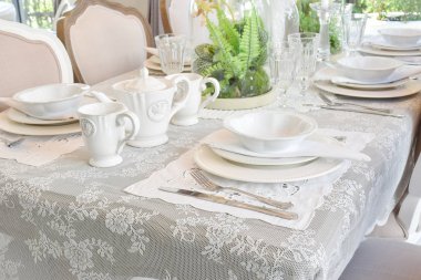 vintage tarzı yemek odası iç zarif masayı