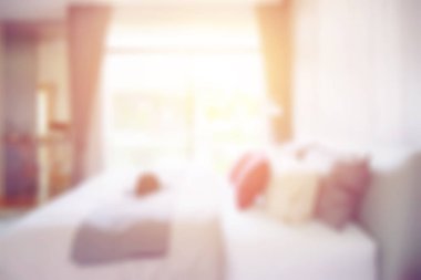 Modern stil iç yatak odası için arka plan bulanıklık