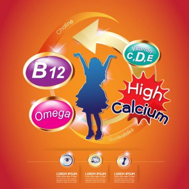 Çocuklar Omega ve Vitamin etiket