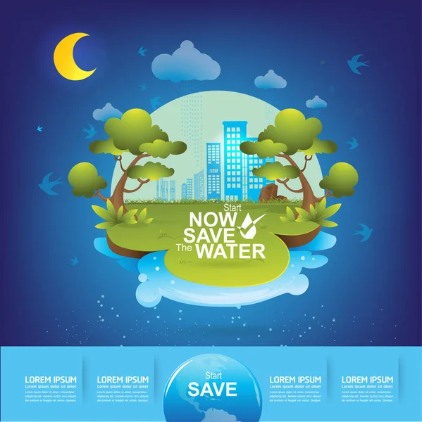 Ahorrar concepto de agua — Archivo Imágenes Vectoriales