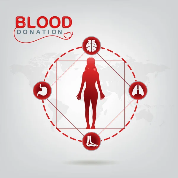 혈액 기증 개념 — 스톡 벡터