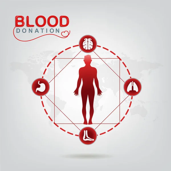혈액 기증 개념 — 스톡 벡터