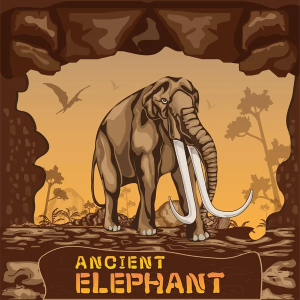Antiguo concepto de elefante — Archivo Imágenes Vectoriales
