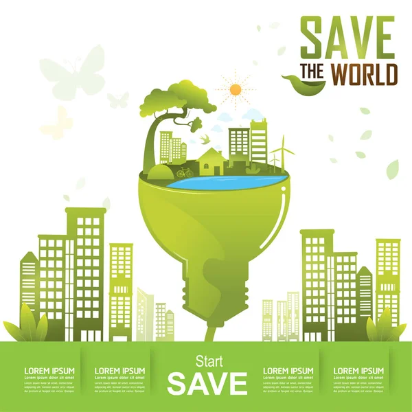 Save the World Concept — Stock Vector