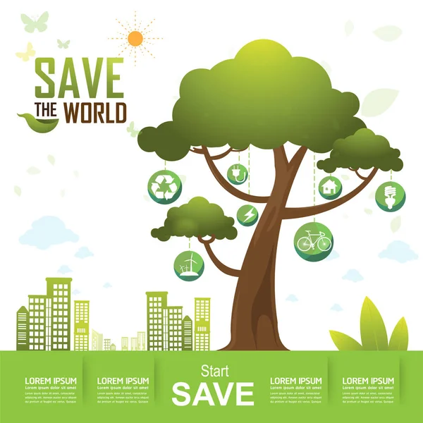 Save the World Concept — Stock Vector