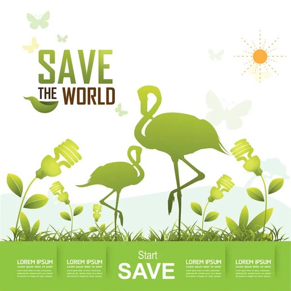 Save the World Concept — Stock Vector