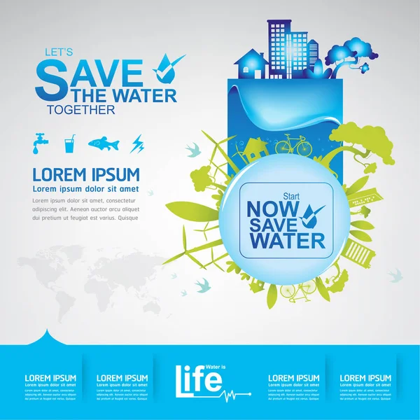 Wasserkonzept retten — Stockvektor