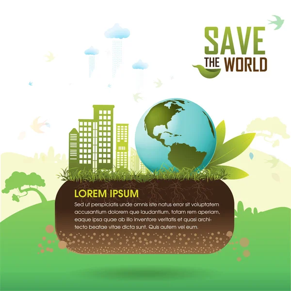 Save the World Concept — Stock Vector