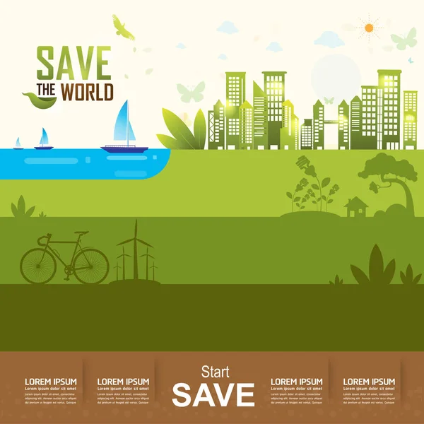 Save the World Concept — Stock Vector