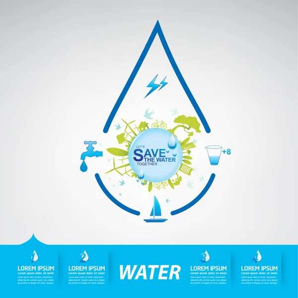 Ahorrar concepto de agua — Archivo Imágenes Vectoriales