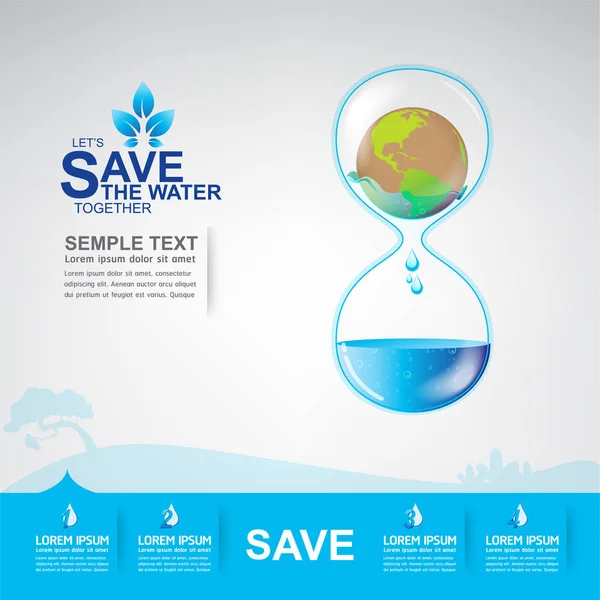 Ahorrar concepto de agua — Archivo Imágenes Vectoriales