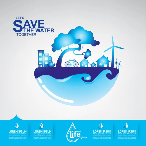 Wasserkonzept retten — Stockvektor