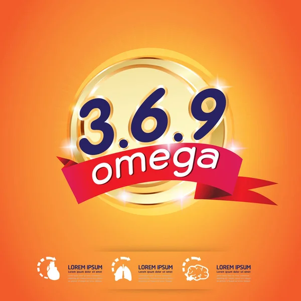 Konsep Omega 3 Anak-anak - Stok Vektor