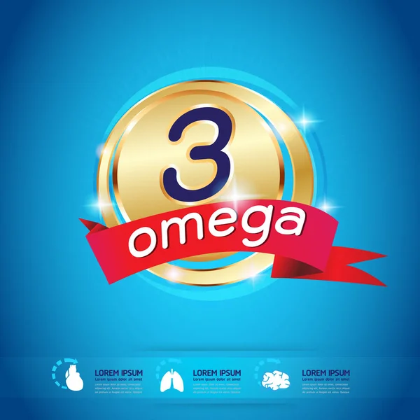 Enfants Omega 3 Vitamine Concept — Image vectorielle