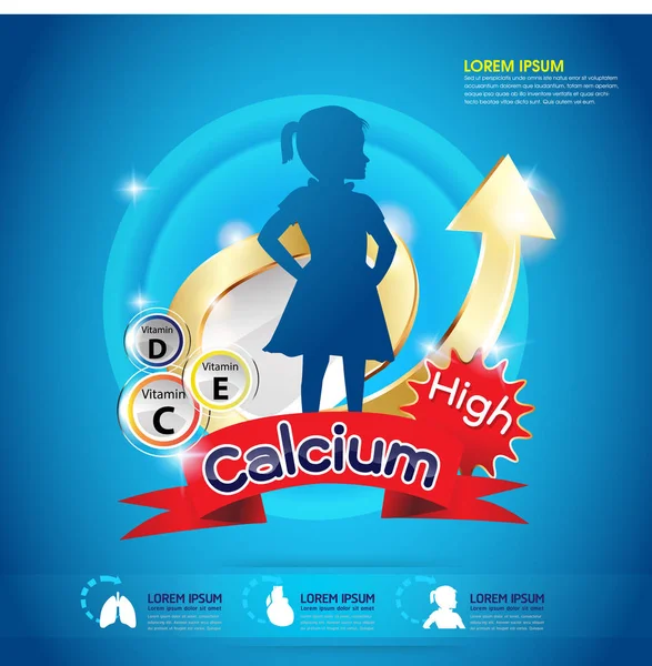 Kalcium vitaminer koncept — Stock vektor