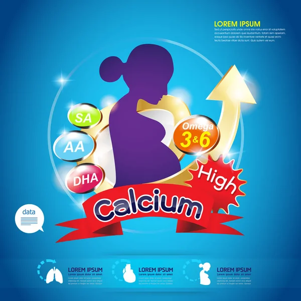 칼슘 비타민 개념 — 스톡 벡터