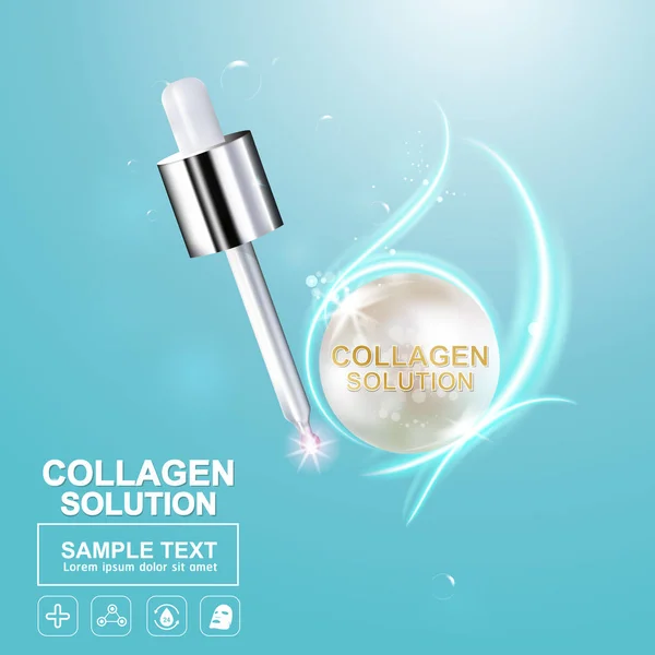 Collageen Serum Skin Care Concept — Stockvector