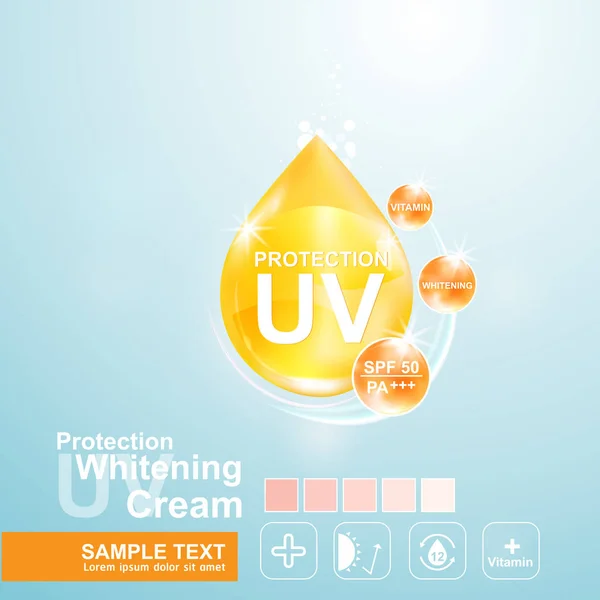 Uv bescherming en Cream-Skin care concept — Stockvector