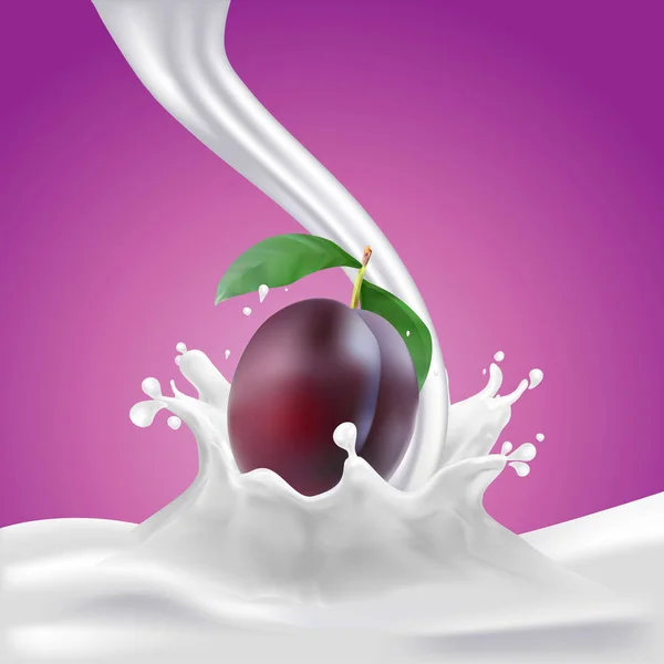 Erik süt sıçrama içinde — Stok Vektör