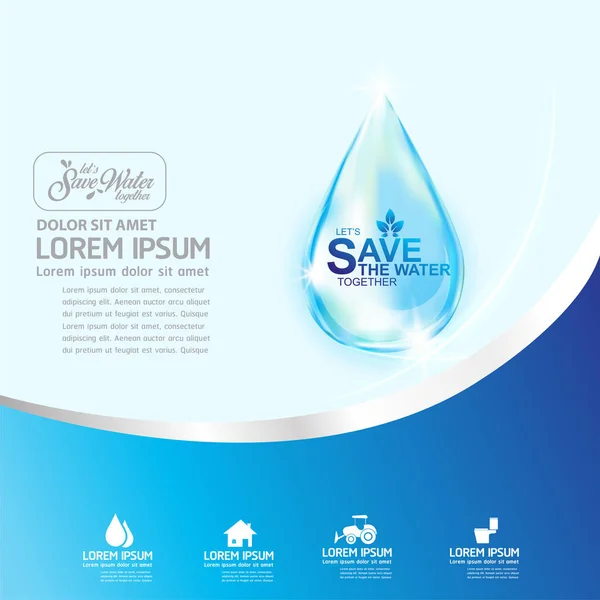 Save Water Concept — Stock Vector