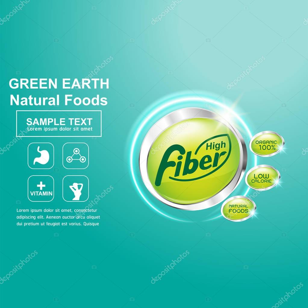 Fiber in Foods Concept Vector