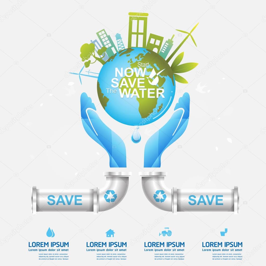 Save Water Vector Concept