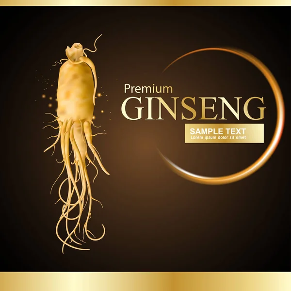 Ginseng Collagen Serum och Vitamin — Stock vektor
