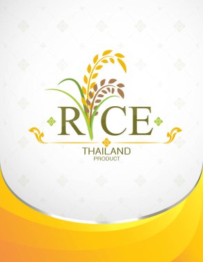 Pirinç Tayland Gıda Logosu veya Paketleme Ürünleri ve Arkaplan Tayland Sanatları BanneriName.