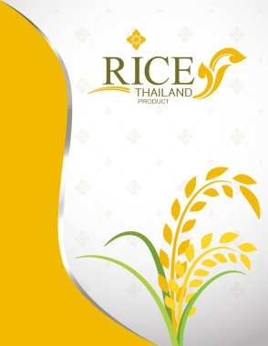 Pirinç Tayland Gıda Logosu veya Paketleme Ürünleri ve Arkaplan Tayland Sanatları BanneriName.
