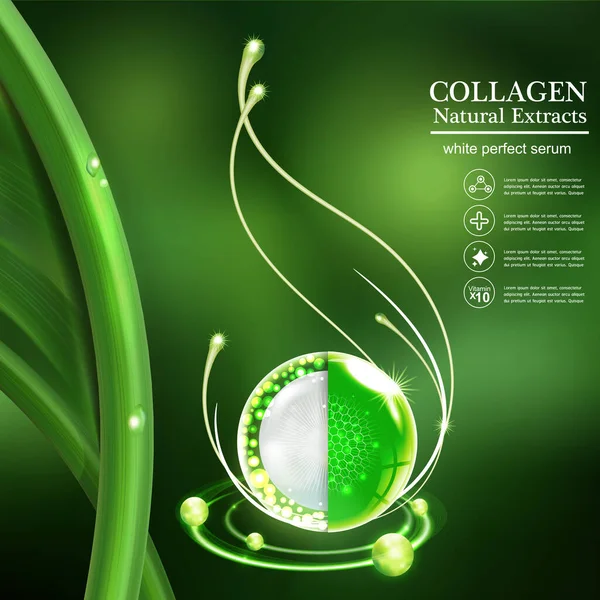 Kollagenserum Und Vitamin Hintergrundkonzept Hautpflege Kosmetik — Stockfoto
