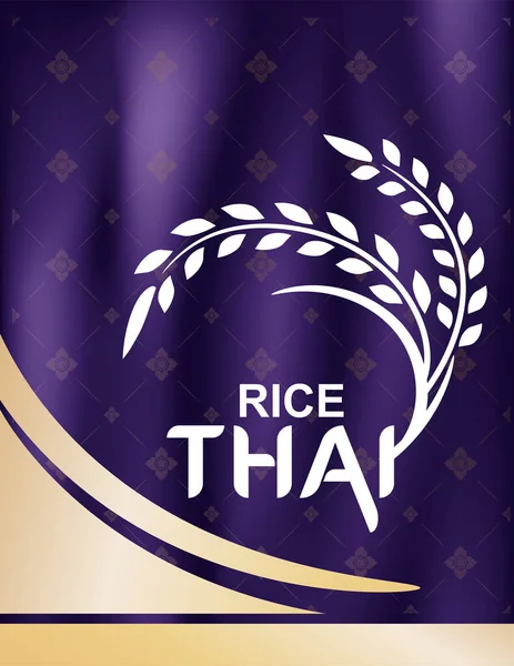 Arroz Tailândia Alimento Logotipo Banner Para Embalagem Produtos Fundo Thai — Fotografia de Stock